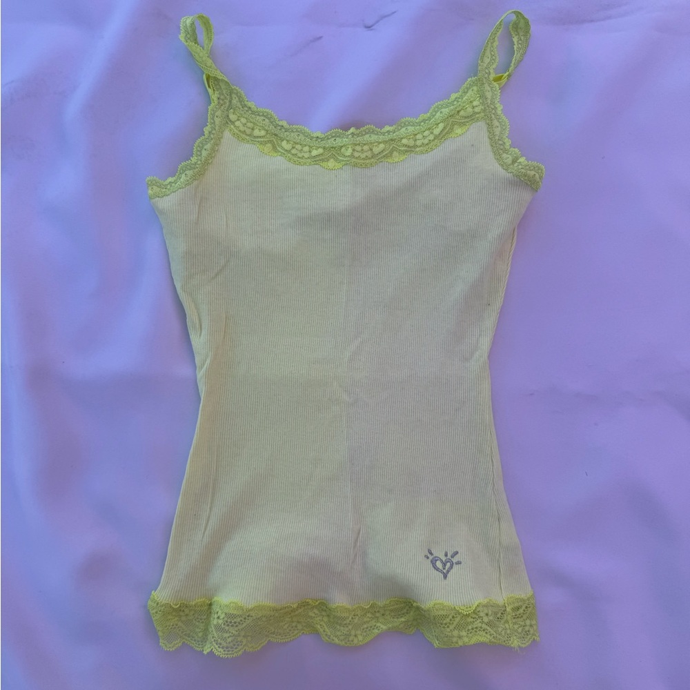 Justice Lemon Lace Trim Camisole